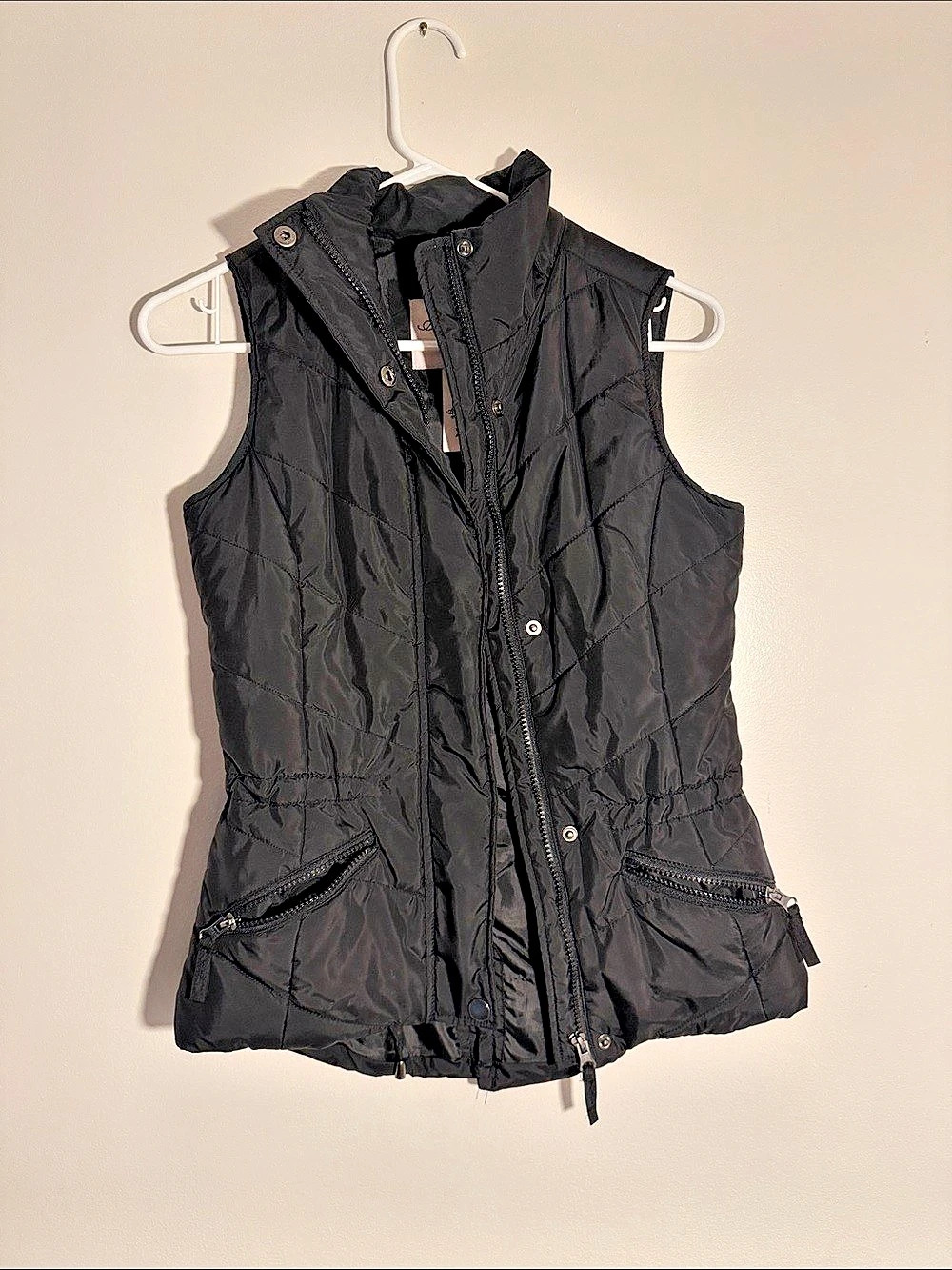American Rag Black Quilted Vest Size XXS Like New
